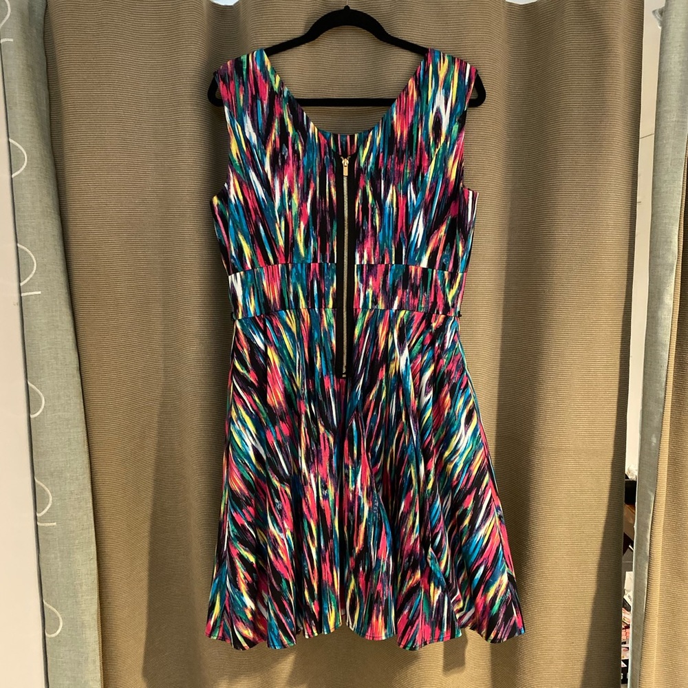 Multi color fit and flare dress